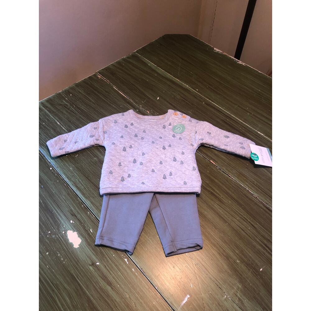 Little Planet NWT Baby Organic Tree Print Sweatshirt and Pants Outfit Size 3M